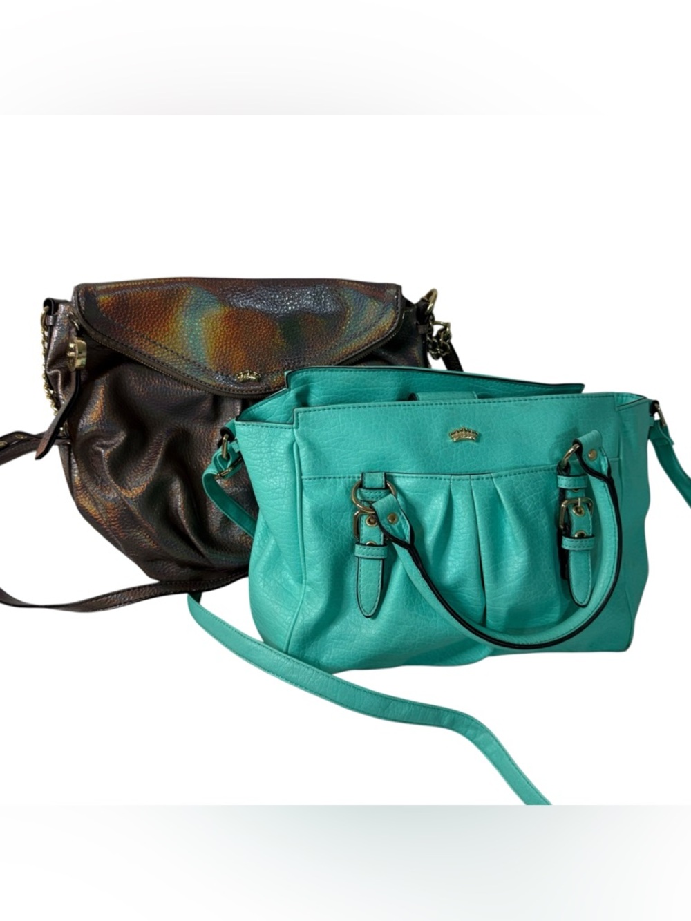 Juicy Couture Bag Bundle Teal Satchel + Iridescent Crossbody Bag